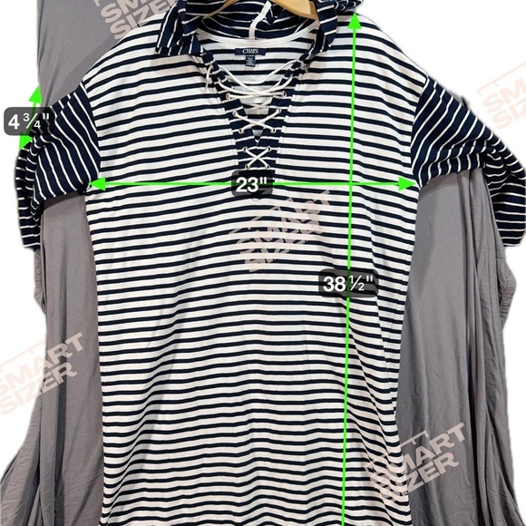 Chaps Navy and White Striped Midi Dress - Picture 3 of 5